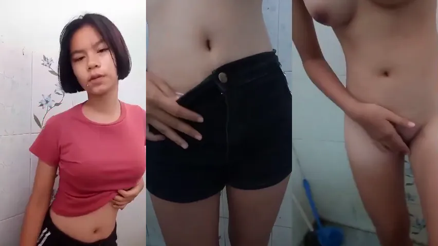 น้องนักเรียน ม.ต้น โชว์เสียวในห้องน้ำ